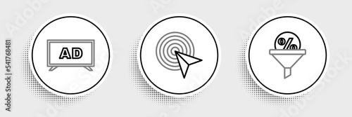 Set line Lead management, Advertising and icon. Vector