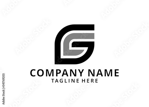 illustration letter GC,CG geometric line leaf logo vector