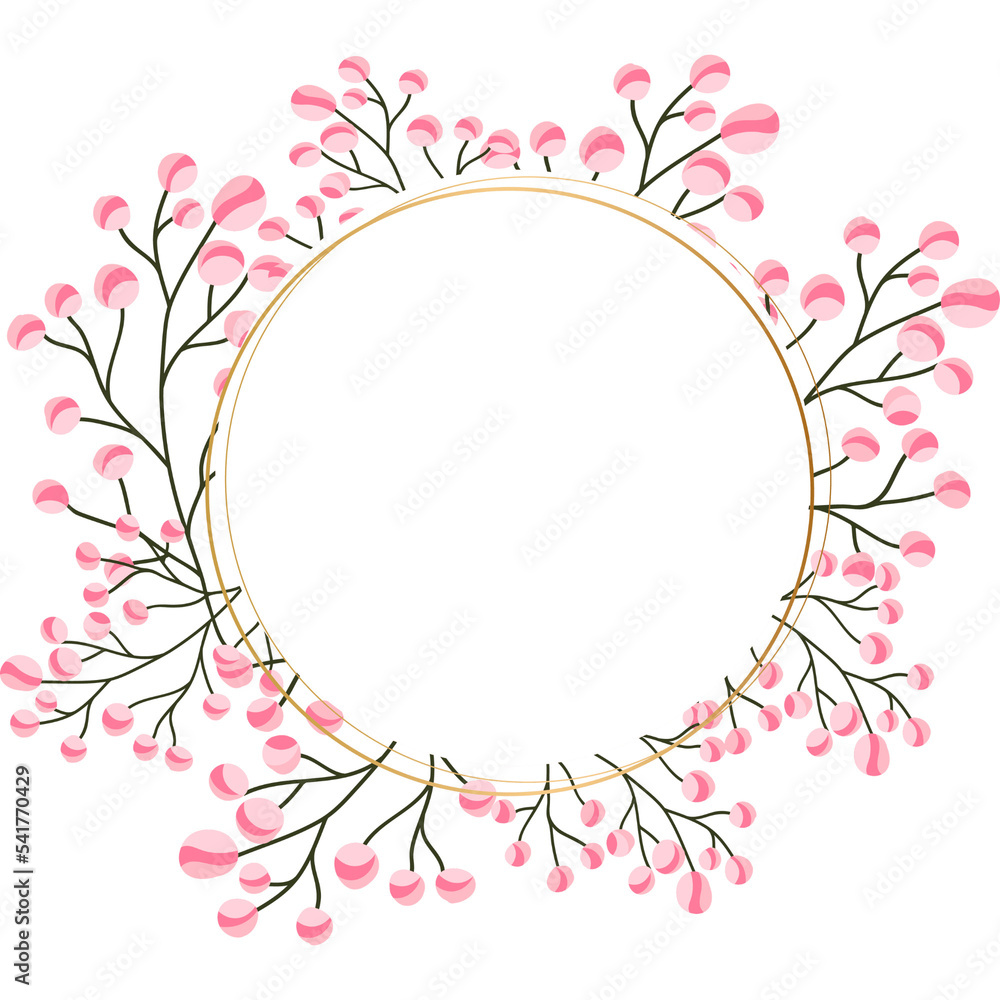 Beautiful illustration of a decorative ornament abstract colorful floral frame with golden ornament confetti with floral elements for wedding and birthday and festival