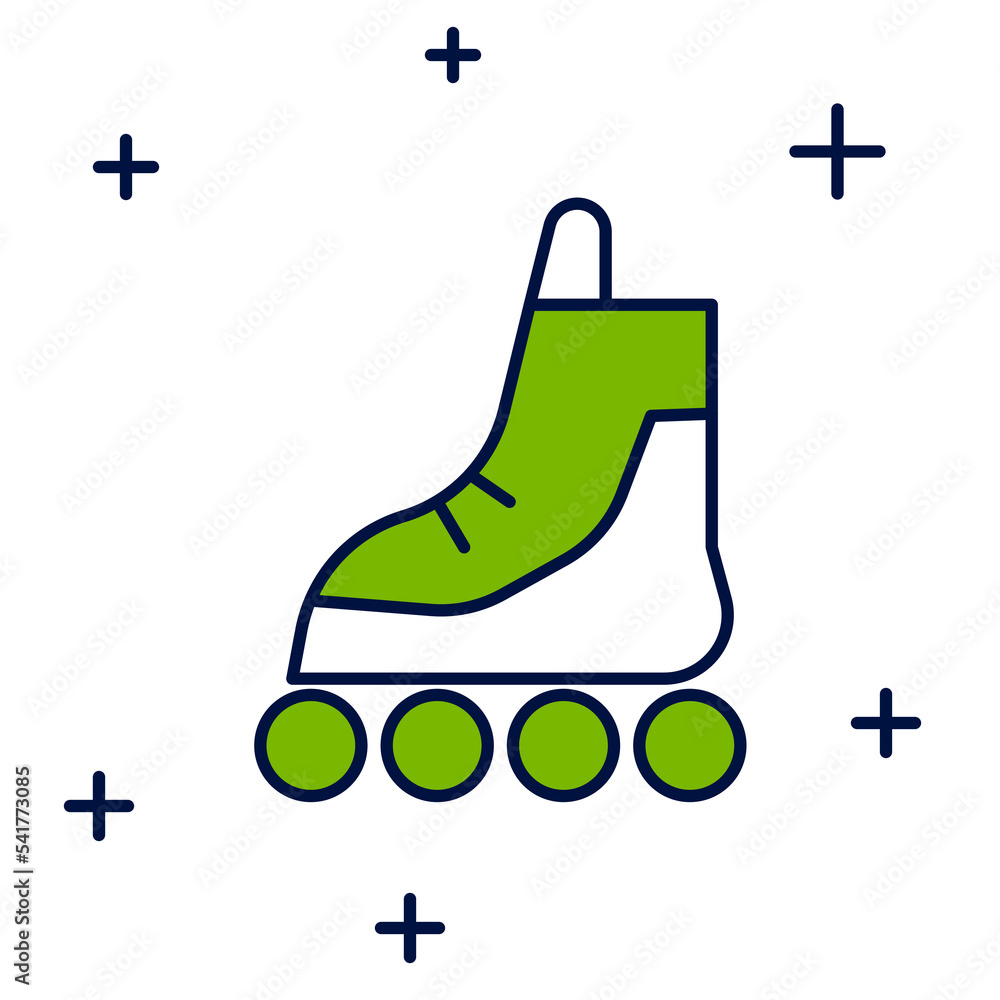 Filled outline Roller skate icon isolated on white background. Vector Filled outline Roller skate icon isolated on white background. Vector