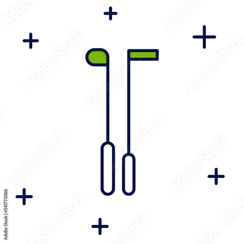 Filled outline Golf club icon isolated on white background. Vector