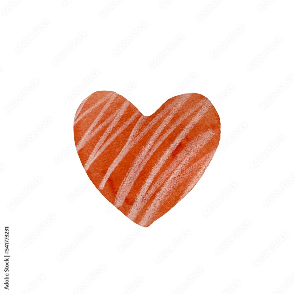 Light red textured heart watercolor hand drawn Light red textured heart watercolor hand drawn