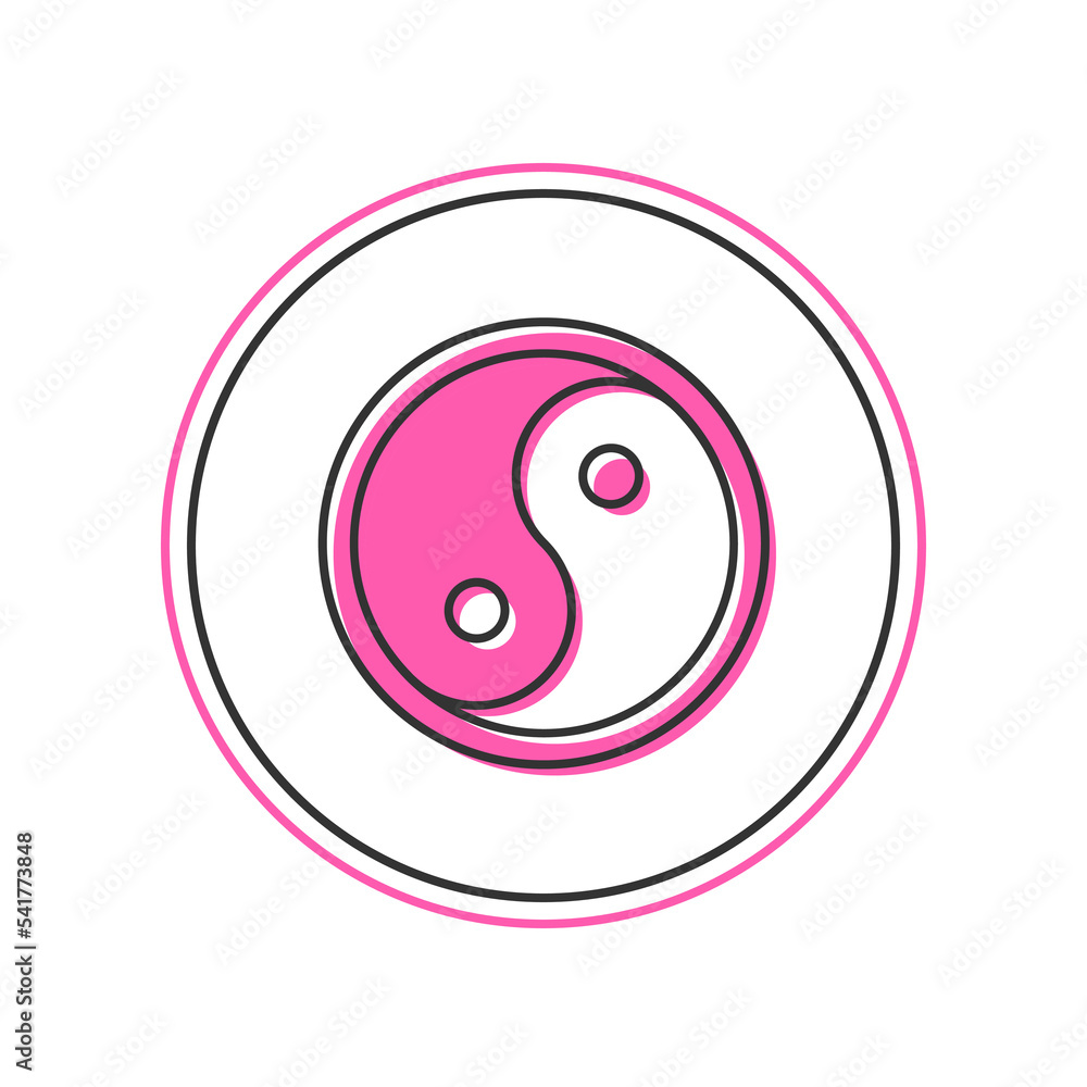 Filled outline Yin Yang symbol of harmony and balance icon isolated on white background. Vector Filled outline Yin Yang symbol of harmony and balance icon isolated on white background. Vector