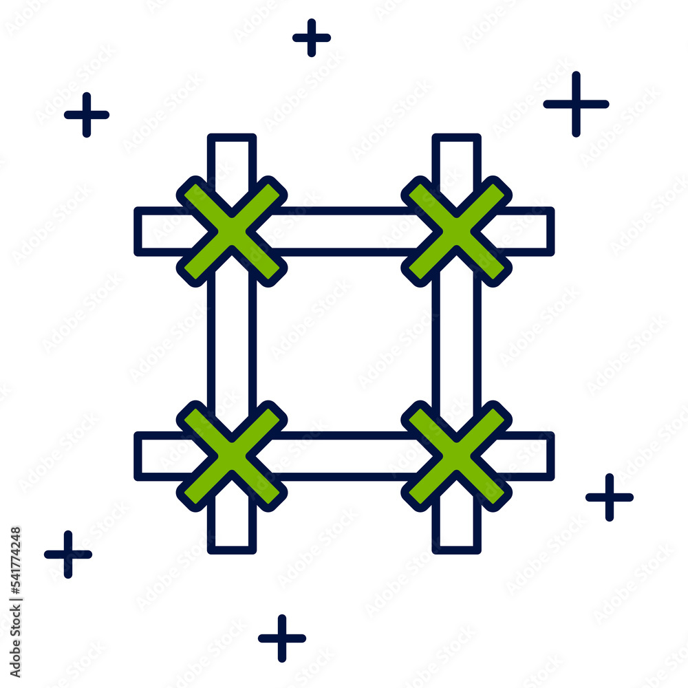 Obraz premium Filled outline Prison window icon isolated on white background. Vector