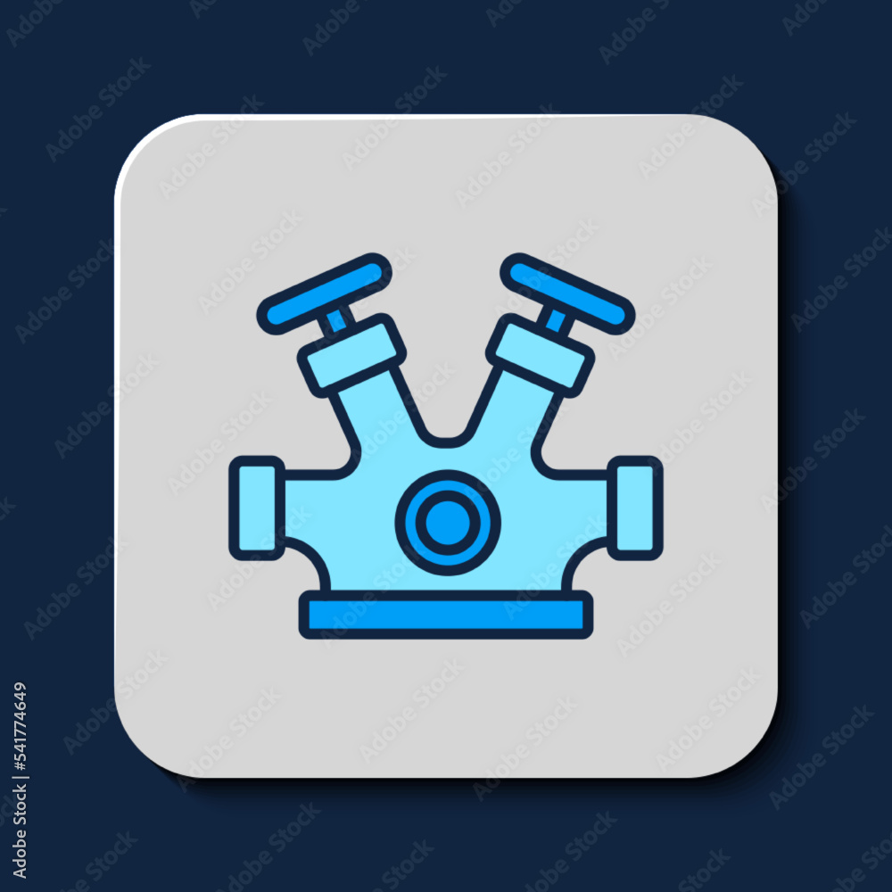 Filled outline Fire hydrant icon isolated on blue background. Vector Filled outline Fire hydrant icon isolated on blue background. Vector