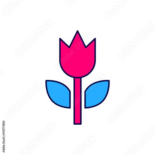 Filled outline Photo mode macro icon isolated on white background. Vector