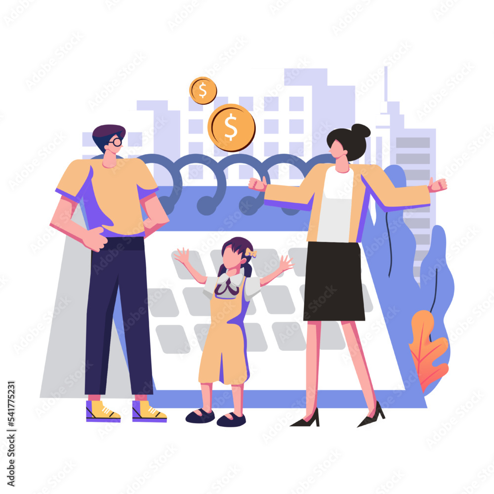 Parental allowance flat style illustration design Parental allowance flat style illustration design