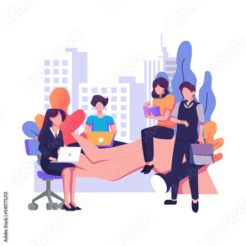 Palm holds people concept of employee care wellbeing at work or in the workplace