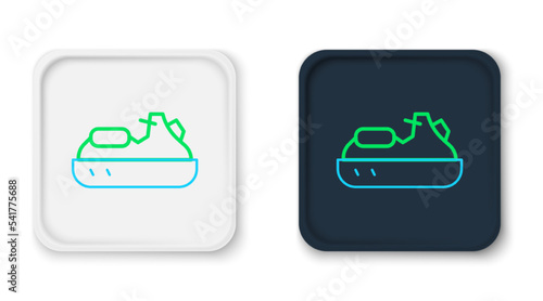 Line Jet ski icon isolated on white background. Water scooter. Extreme sport. Colorful outline concept. Vector