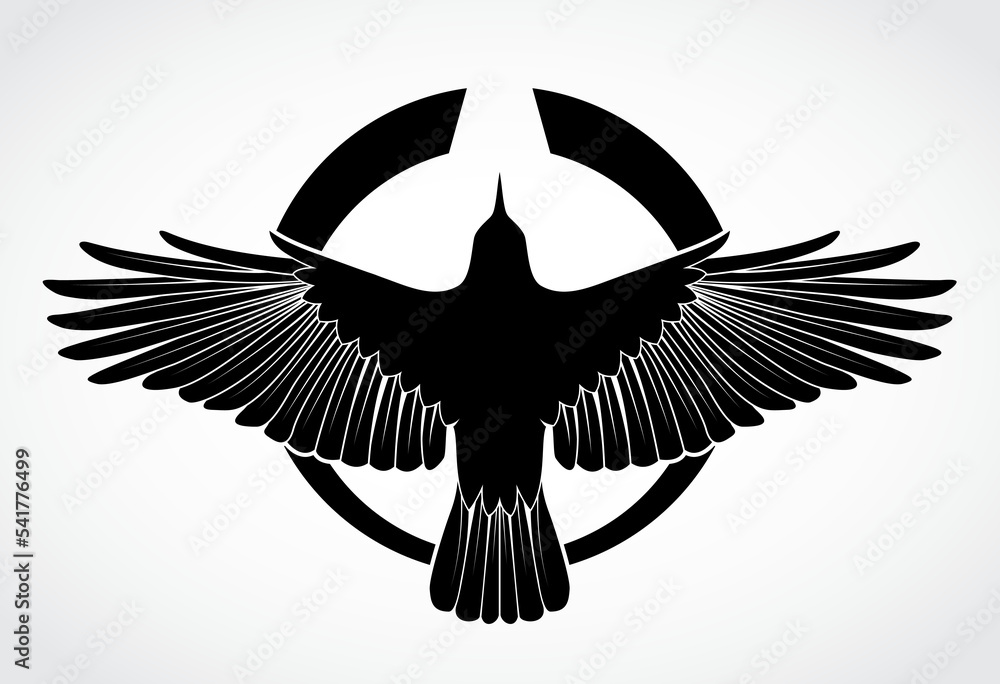 Fototapeta premium crow bird silhouette symbol