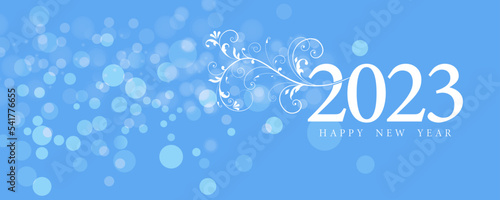 Happy New Year 2023 Text Greeting with Light Sparkles