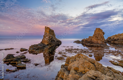 landscape of the Stone Ships sea stacks in Sinemorets on the Black Sea in Bulgaria