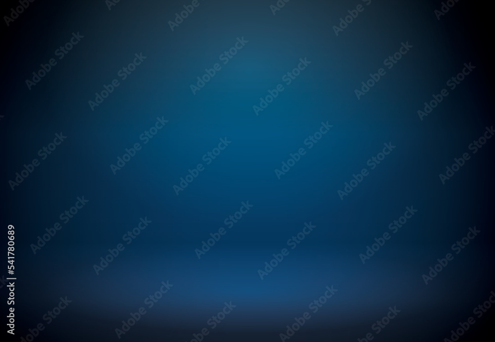 Neutral blue background. Blue studio scene background. Soft box lighting.