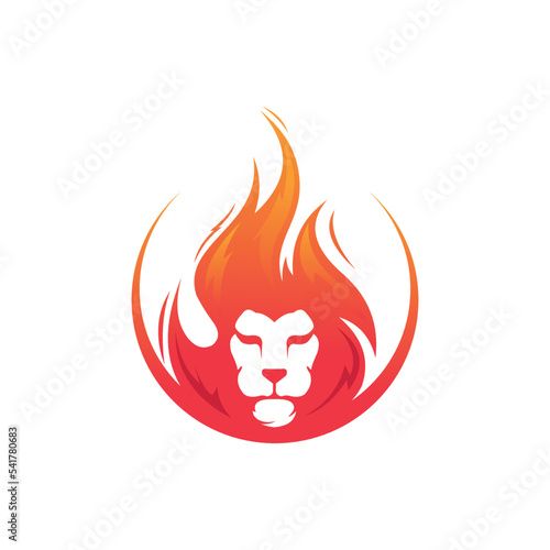 Lion Fire Logo Vector