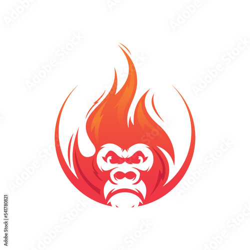 Monkey Fire Logo Vector