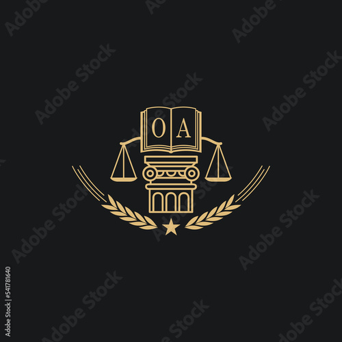 Initial OA  advocacy law or lawyer vector icon stock illustration
