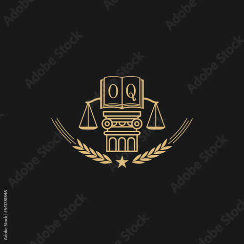 Initial OQ  advocacy law or lawyer vector icon stock illustration