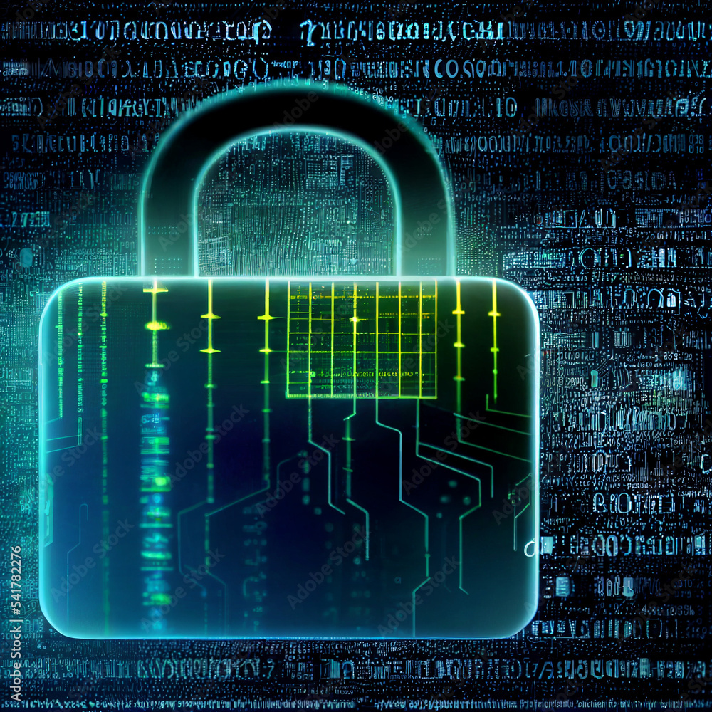 Futuristic Lock Screen Security Code Information Privacy Concept Art 