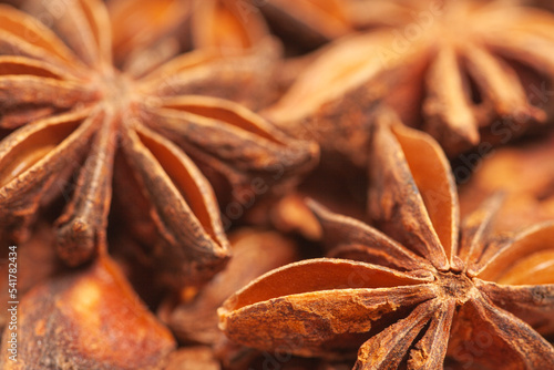 Star anises dried spice fruits