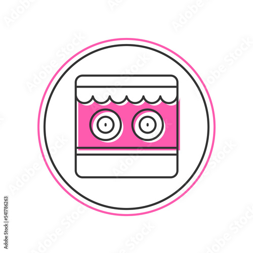 Filled outline Shooting gallery icon isolated on white background. Vector