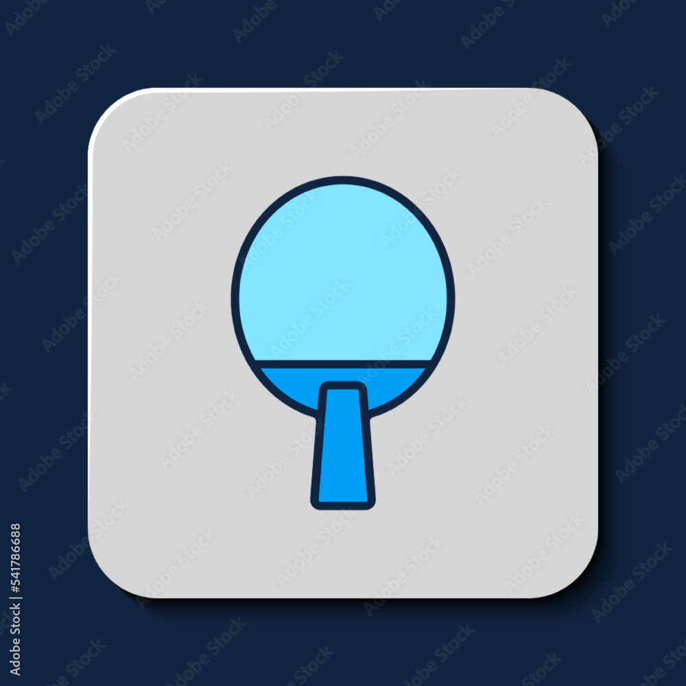 Filled outline Racket for playing table tennis icon isolated on blue background. Vector Filled outline Racket for playing table tennis icon isolated on blue background. Vector