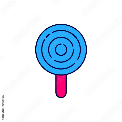 Filled outline Lollipop icon isolated on white background. Candy sign. Food, delicious symbol. Vector