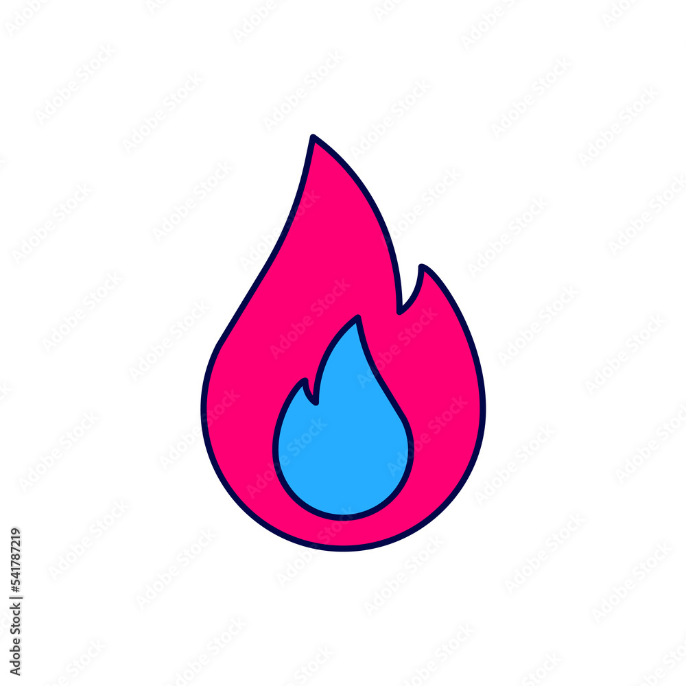 Filled outline Fire flame icon isolated on white background. Vector Filled outline Fire flame icon isolated on white background. Vector