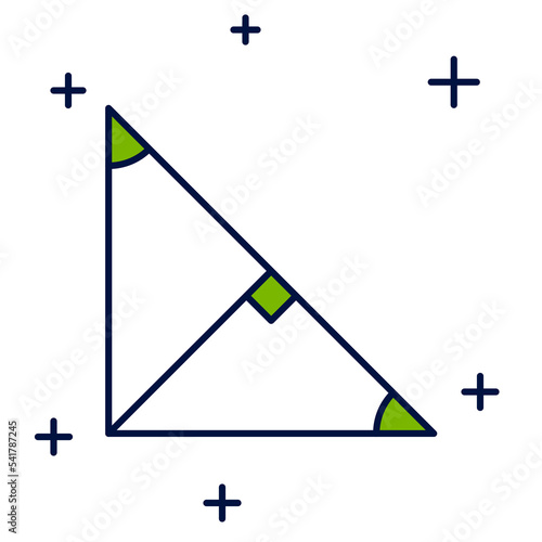 Filled outline Angle bisector of a triangle icon isolated on white background. Vector