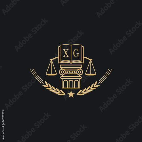Initial XG  advocacy law or lawyer vector icon stock illustration