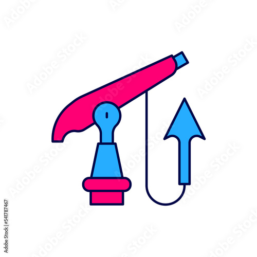 Filled outline Fishing harpoon icon isolated on white background. Fishery manufacturers for catching fish under water. Diving underwater equipment. Vector