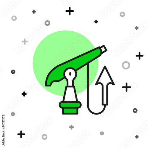 Filled outline Fishing harpoon icon isolated on white background. Fishery manufacturers for catching fish under water. Diving underwater equipment. Vector