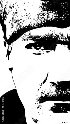 Mustafa Kemal Ataturk illustration. He is the founder of modern Republic of modern Turkiye