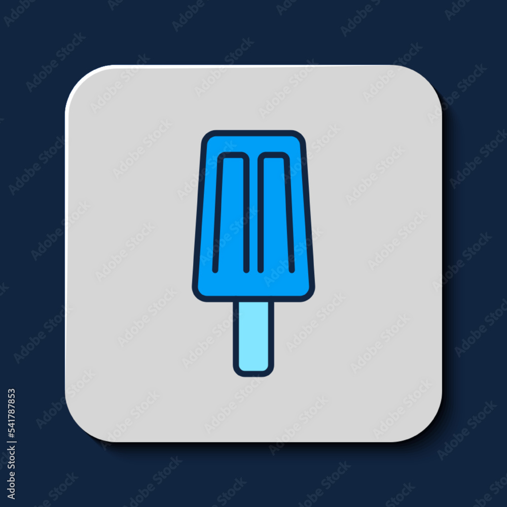 Filled outline Ice cream icon isolated on blue background. Sweet symbol. Vector Filled outline Ice cream icon isolated on blue background. Sweet symbol. Vector