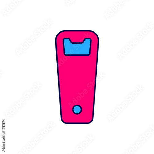 Filled outline Bottle opener icon isolated on white background. Vector