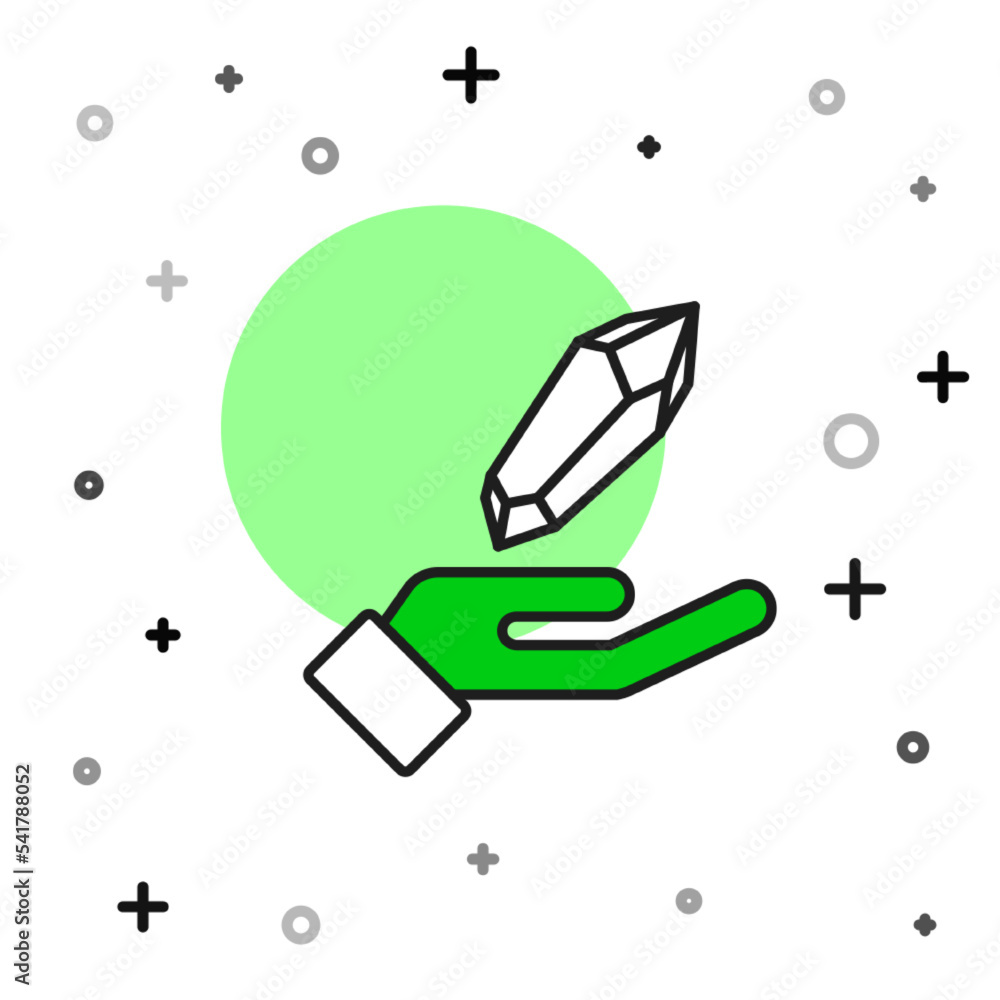 Filled outline Magic stone icon isolated on white background. Fantasy crystal. Jewelry gem for game. Vector Filled outline Magic stone icon isolated on white background. Fantasy crystal. Jewelry gem for game. Vector