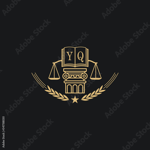 Initial YQ  advocacy law or lawyer vector icon stock illustration