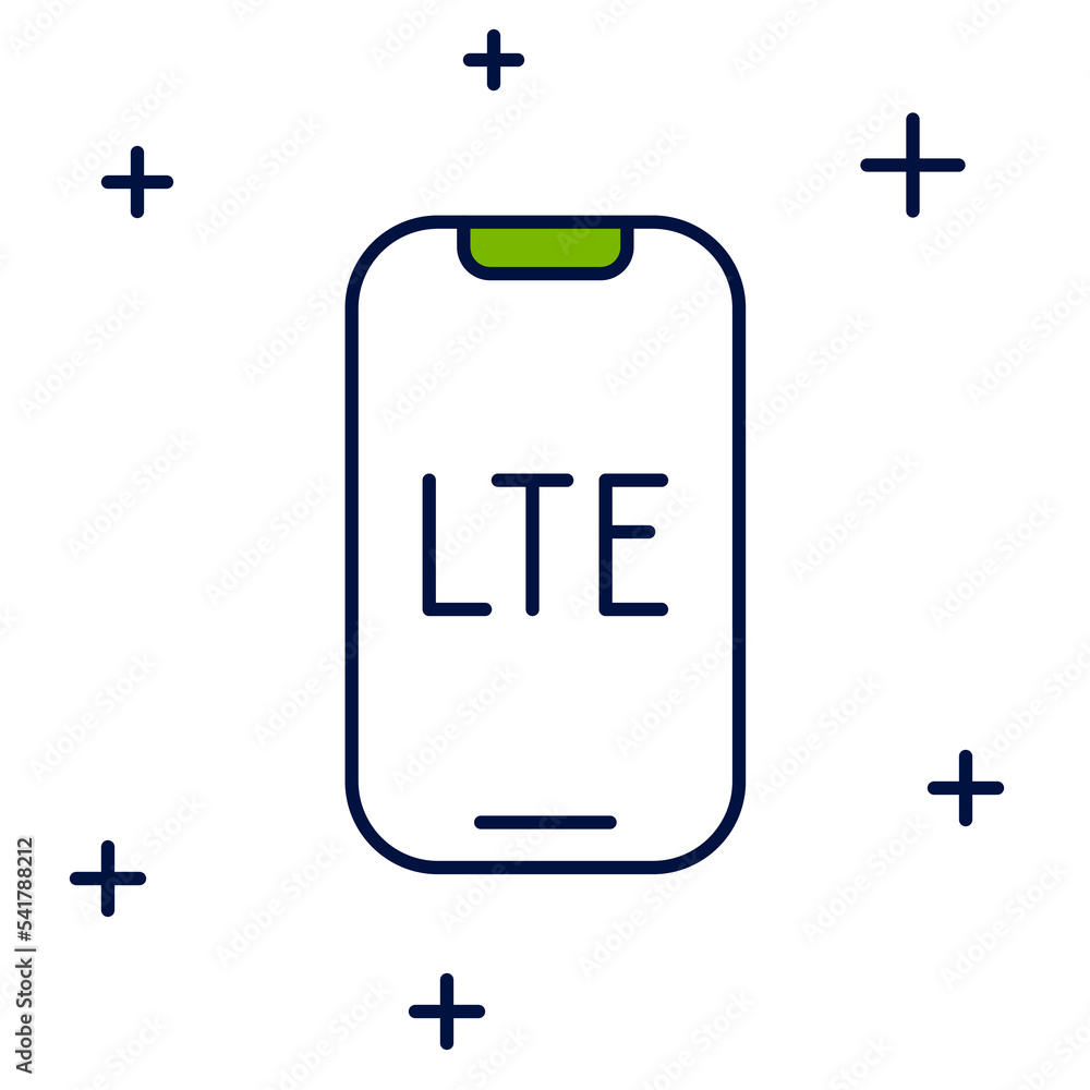 Filled outline LTE network icon isolated on white background. Vector Filled outline LTE network icon isolated on white background. Vector
