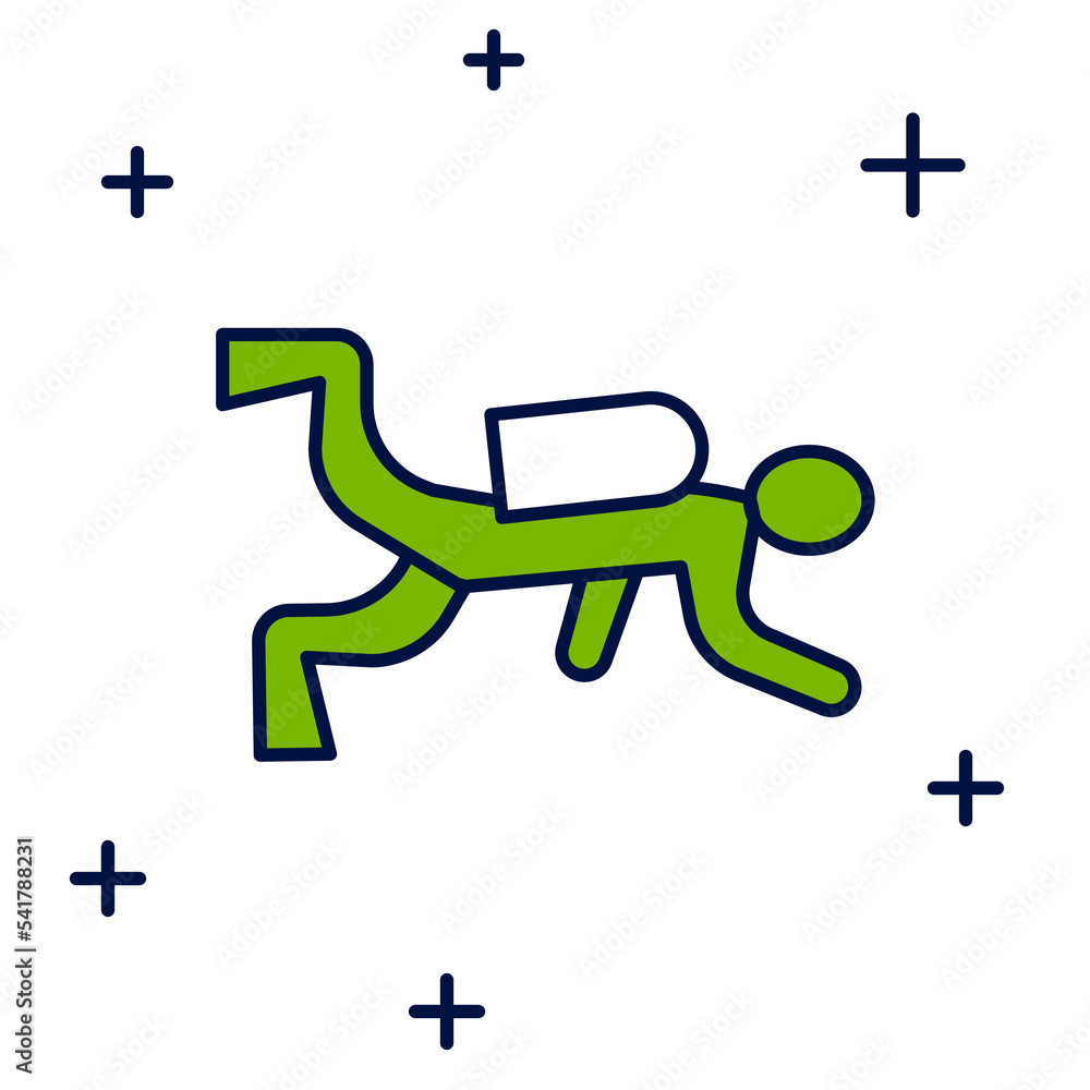 Filled outline Scuba diver icon isolated on white background. Vector Filled outline Scuba diver icon isolated on white background. Vector