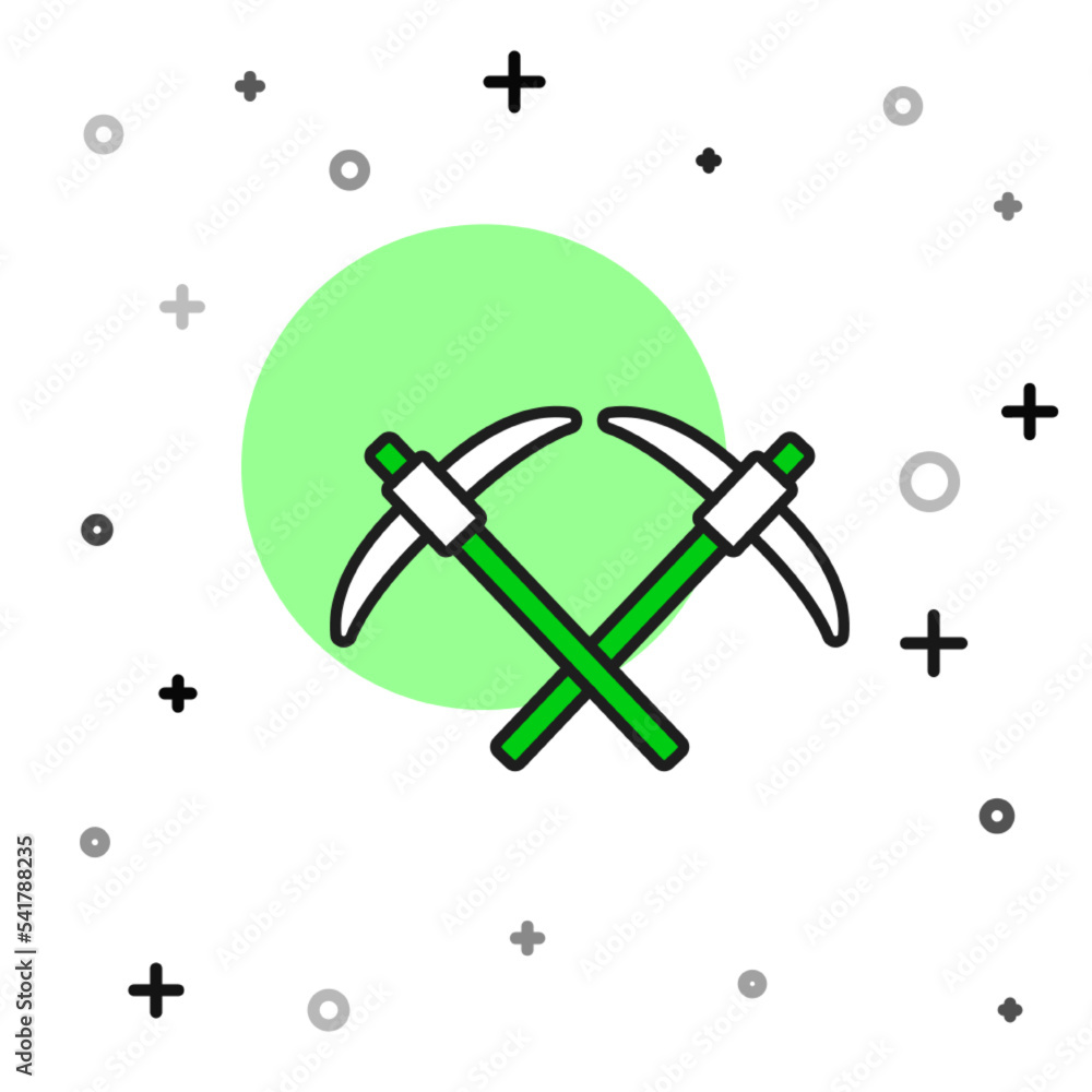 Filled outline Pickaxe icon isolated on white background. Vector Filled outline Pickaxe icon isolated on white background. Vector