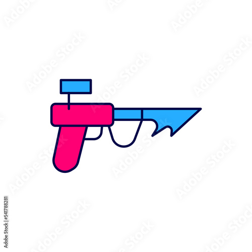 Filled outline Fishing harpoon icon isolated on white background. Fishery manufacturers for catching fish under water. Diving underwater equipment. Vector