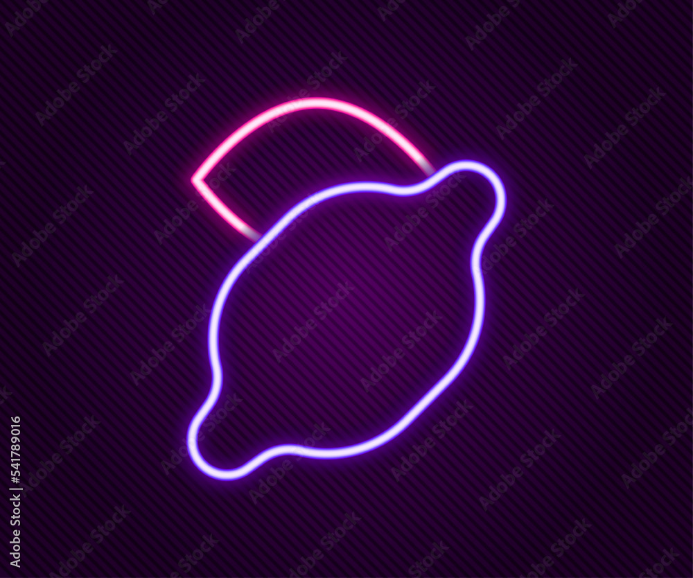 Glowing neon line Casino slot machine with lemon symbol icon isolated on black background. Gambling games. Colorful outline concept. Vector Glowing neon line Casino slot machine with lemon symbol icon isolated on black background. Gambling games. Colorful outline concept. Vector