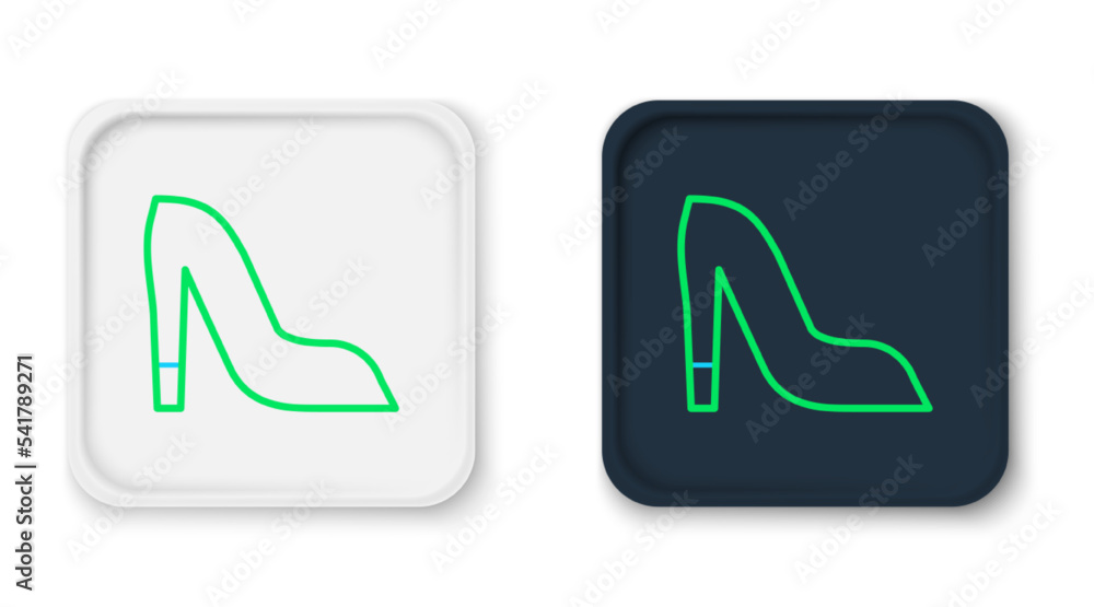 Line Woman shoe with high heel icon isolated on white background. Colorful outline concept. Vector Line Woman shoe with high heel icon isolated on white background. Colorful outline concept. Vector