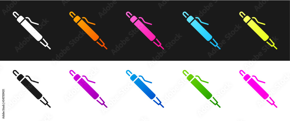 Set Pen icon isolated on black and white background. Vector Set Pen icon isolated on black and white background. Vector