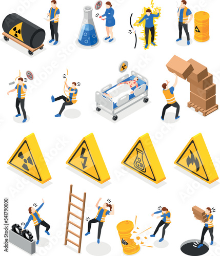 Safety Precaution Isometric Icons