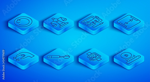 Set line Radius, Scales of justice, Multimeter, voltmeter, Measuring spoon, Smart watch, Area measurement, Approximate measurements and Diameter icon. Vector