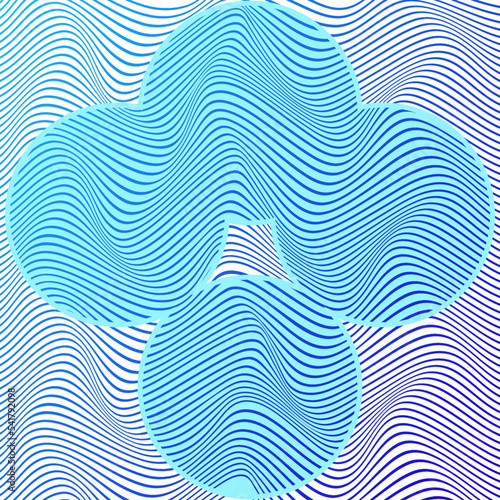 ILLUSTRATION ABSTRACT COLORFUL BLUE GRADIENT WAVY LINE PATTERN BACKGROUND. COVER DESIGN 