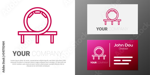 Logotype line Roller coaster icon isolated on white background. Amusement park. Childrens entertainment playground, recreation park. Logo design template element. Vector