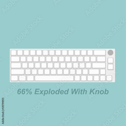 66% with knob Mechanical Keyboard layout vectors, Computer Keyboard, Icons, Illustration, desk setup, setup, layout, Ergonomic,mechanical switches, gray, minimalist, typing