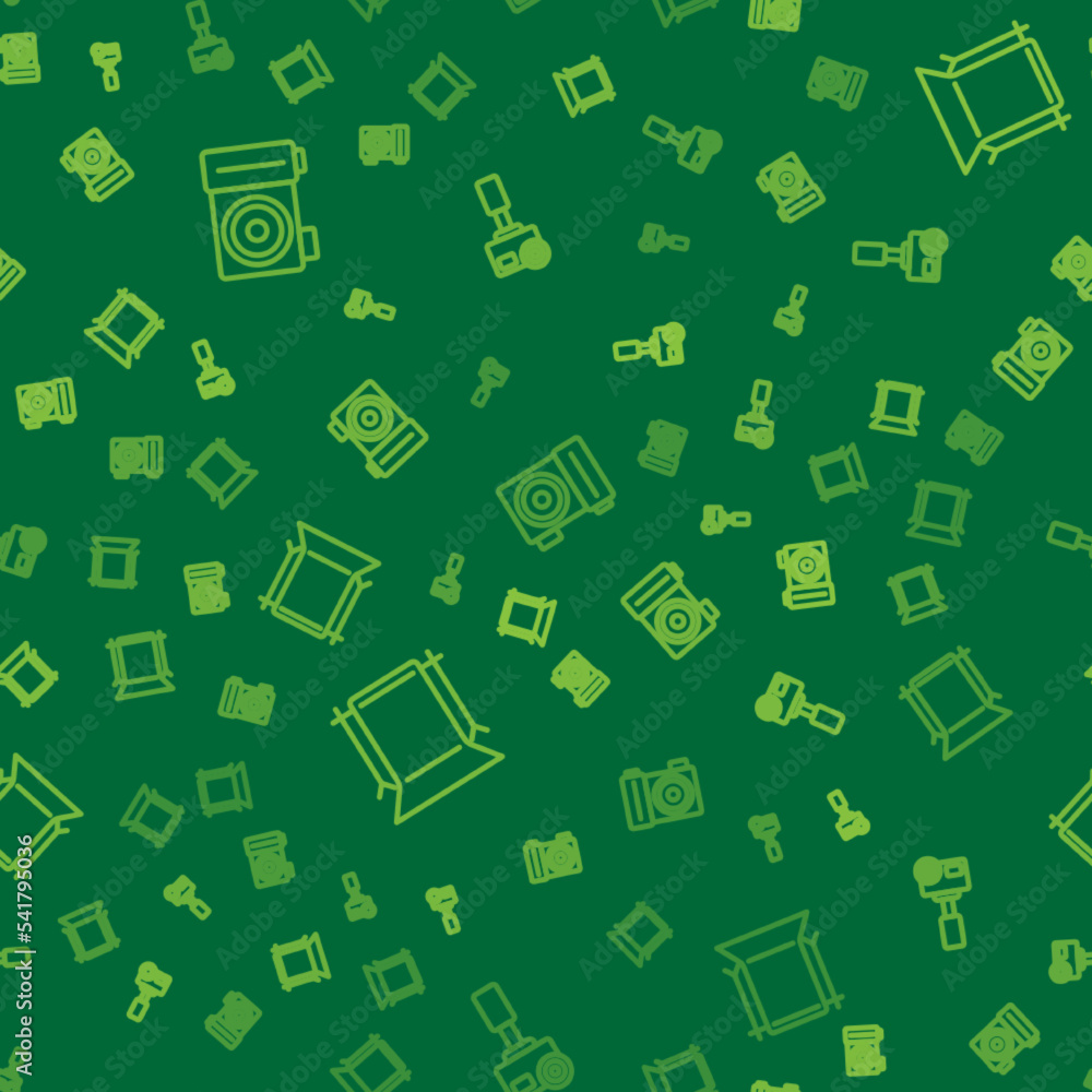 Set line Photo camera, Empty photo studio and Action extreme on seamless pattern. Vector Set line Photo camera, Empty photo studio and Action extreme on seamless pattern. Vector