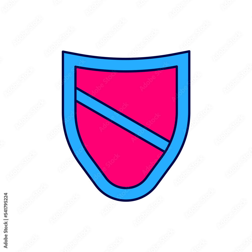 Filled outline Shield icon isolated on white background. Guard sign. Security, safety, protection, privacy concept. Vector Filled outline Shield icon isolated on white background. Guard sign. Security, safety, protection, privacy concept. Vector